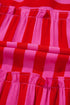 Charming Striped Flutter Sleeve Smocked Bodice Tiered Ricrac Trim Maxi Dress